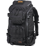 Mystery Ranch Blitz 30™ 30L backpack in coyote, shown with horseshoe zipper open, laptop sleeve, PALS webbing, and internal bottle pockets.