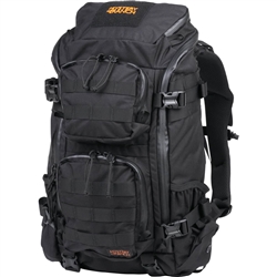 Mystery Ranch Blitz 30™ 30L backpack in coyote, shown with horseshoe zipper open, laptop sleeve, PALS webbing, and internal bottle pockets.