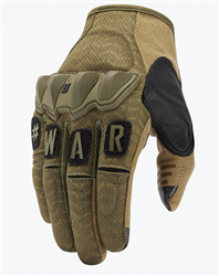 The WARTORN™ glove was designed to overcome these points of gear failure, while adding additional service and functionality. The thumb valleys are reinforced with Combative Leather™ to defeat the aggressive checkering of modern polymer handguns