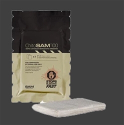 ChitoSAM™ 100 is a high-performance hemostatic, non-woven chitosan dressing spun directly from chitosan derived from crustaceans or snow crab shells. Designed to control bleeding of lacerations, minor cuts and abrasions rapidly