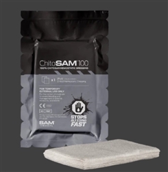 ChitoSAMâ„¢ 100 is a high-performance hemostatic, non-woven chitosan dressing spun directly from chitosan derived from crustaceans or snow crab shells. Designed to control bleeding of lacerations, minor cuts and abrasions rapidly