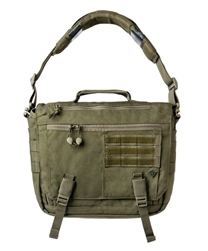 First Tactical Summit Side Satchel shown from front with flap closed