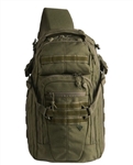 Front view of First Tactical Crosshatch Sling Pack with compression straps