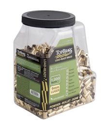 TOP BRASS 9MM LUGER UNPRIMED BRASS, 100 CT POUCH