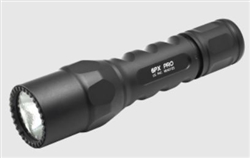 SureFire 6PX Pro dual-output 600 lumen LED flashlight with aluminum body, click tailcap, 123A batteries, and IPX7 water resistance