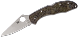 Spyderco Delica 4 lightweight folding knife with flat ground VG-10 blade and orange FRN handle – available in Canada