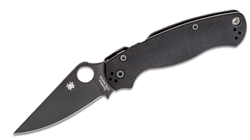 Spyderco Para Military 2 folding knife with black DLC CPM S45VN blade and black G-10 handle – available in Canada