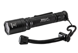 SureFire EDCL2-T dual-output everyday carry LED flashlight with 1,200 lumens, 5-lumen low mode, TIR lens, aluminum body, pocket clip, and two 123A batteries