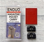 The Ulticlip Enduo allows you to carry a spare magazine without carrying additional equipment. The stainless steel clip automatically retracts when the magazine is removed from your pocket.