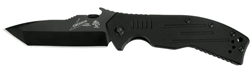 Kershaw Emerson CQC-8K folding knife â€“ black clip point tactical folder with Wave opener and G10 handle for Canadian professionals