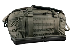 Eberlestock Bang Bang™ 33.8L tactical range bag in black with polycarbonate base, customizable padded dividers, and basement handgun compartment.