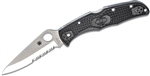 Spyderco Endura 4 folding knife with combo edge VG-10 blade and black FRN handle â€“ available in Canada
