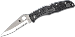 Spyderco Endura 4 folding knife with combo edge VG-10 blade and black FRN handle – available in Canada