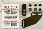 The TuckWing is a fully customizable concealment system and is made to compliment the UltiTuck clip.  It applies additional leverage by rotating the holster and the grip of the gun towards the userâ€™s body,