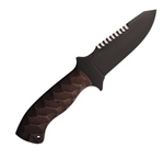 WK046. Winkler Utility Crusher Sculpted Maple. 9.5" (24.13cm) overall. 4.75" (12.07cm) black oxide coated sawback 80CrV2 carbon steel blade.   Ships from Canada