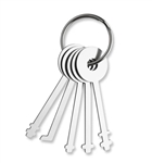Warded picks are for, of course, warded locks. This is a common type of padlock, and is compromised most easily with the proper tools â€“ warded picks.