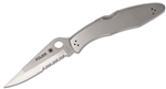 Spyderco Police Model folding knife with fully serrated VG-10 blade and stainless steel handle â€“ available in Canada