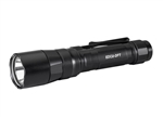 SureFire EDC2-DFT Turbo dual-fuel LED flashlight with 700 lumens, 100,000 candela, rechargeable 18650 battery, pocket clip, and black aluminum body