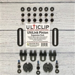 Expand the UltiLink system with this add-on kit. Includes: 2 Pinions with mounting hardware for belts, molle, knife sheaths, holsters, and other applications. The pinion works in conjunction with the lock unit allowing you to quickly remove,