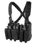 The Condor Recon Chest Rig is designed with built-in stacker/kangaroo style mag pouches to allow the user rapid, seamless access to mags for faster reloads with up to six AR/M4 mags and six pistol mags.