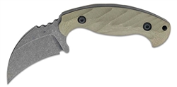 We designed the Karsumba with traditional Karambit knife features like the curved blade, but removed the ring in order to reduce its overall length, making it much easier to conceal.